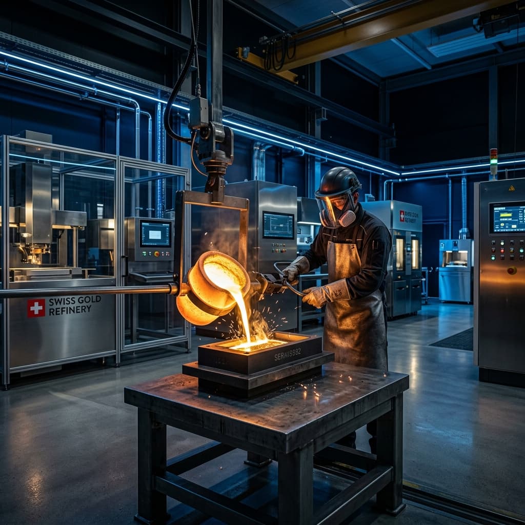LBMA-certified refining in Europe. High-tech laboratory.